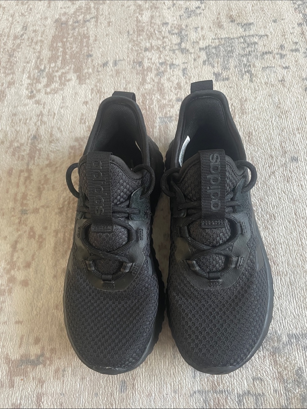 adidas kids All-Black Mesh Athletic Sneakers